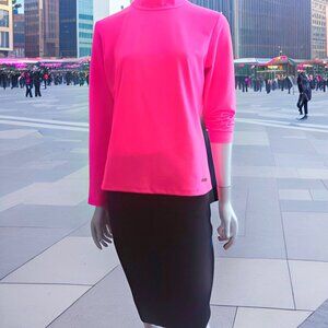 PINK TARTAN Mock Turtleneck